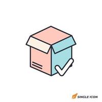 Delivery Box icon illustration. Delivery Box symbol isolated on white background. vector