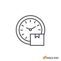 package clock icon illustration. package clock symbol isolated on white background. vector