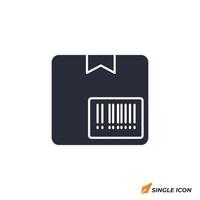 Barcode on Package icon illustration. Barcode on Package symbol isolated on white background vector