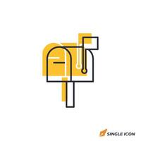 Mailbox icon illustration. Mailbox symbol isolated on white background vector