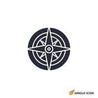 Compass icon illustration. Compass symbol isolated on white background. vector