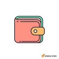 Wallet icon illustration. Wallet symbol isolated on white background. vector