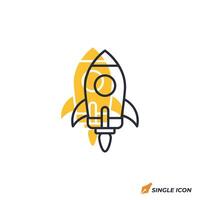 Rocket icon illustration. Rocket symbol isolated on white background. vector