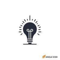 Lightbulb icon illustration. Lightbulb symbol isolated on white background. vector