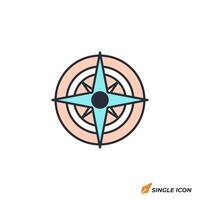 Compass icon illustration. Compass symbol isolated on white background. vector
