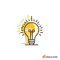 Lightbulb icon illustration. Lightbulb symbol isolated on white background. vector