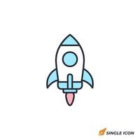 Rocket icon illustration. Rocket symbol isolated on white background. vector