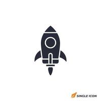 Rocket icon illustration. Rocket symbol isolated on white background. vector