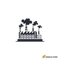 Factory icon illustration. Factory symbol isolated on white background. vector