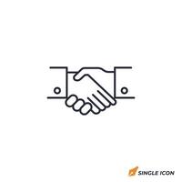 Handshake icon illustration. Handshake symbol isolated on white background. vector