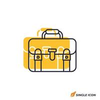 Briefcase icon illustration. Briefcase symbol isolated on white background. vector