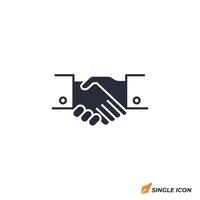 Handshake icon illustration. Handshake symbol isolated on white background. vector