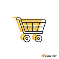 Shopping cart icon illustration. Shopping cart symbol isolated on white background. vector