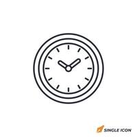 Clock icon illustration. Clock symbol isolated on white background. vector