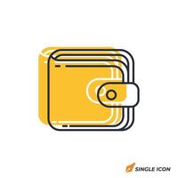Wallet icon illustration. Wallet symbol isolated on white background. vector