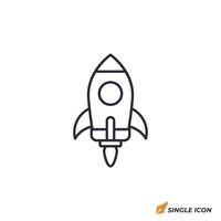 Rocket icon illustration. Rocket symbol isolated on white background. vector