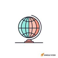 Globe icon illustration. Globe symbol isolated on white background. vector