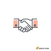 Handshake icon illustration. Handshake symbol isolated on white background. vector