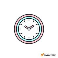 Clock icon illustration. Clock symbol isolated on white background. vector