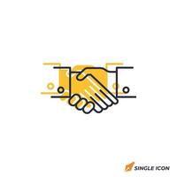 Handshake icon illustration. Handshake symbol isolated on white background. vector