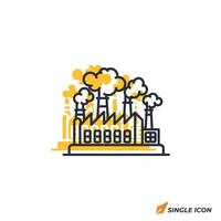 Factory icon illustration. Factory symbol isolated on white background. vector