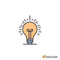 Lightbulb icon illustration. Lightbulb symbol isolated on white background. vector