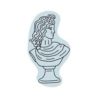 ancient Greek bust of man in linear style vector