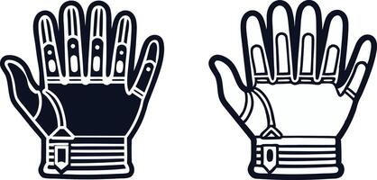 two gloves with different designs on them vector