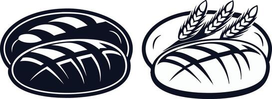 two different types of bread icons vector
