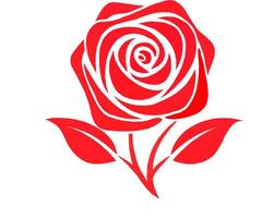a red rose is shown in a white background vector