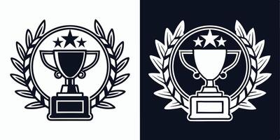two same logos for the winner of a competition vector