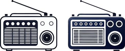 two radio icons on a white background vector