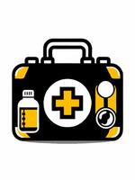 a first aid kit with a cross on it vector