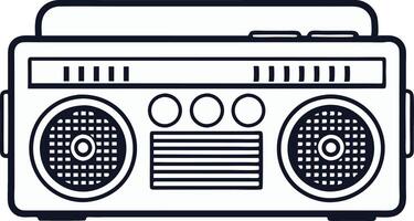 black and white Radio logo symbol for t-shirt, app, website and print design vector