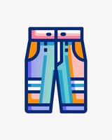 a colorful pair of pants with a stripe pattern vector
