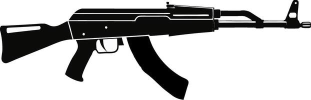 an ak-47 machine gun on a white background vector