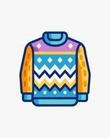 a sweater with colorful patterns on it vector
