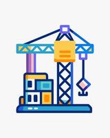 a construction crane icon on a white background vector