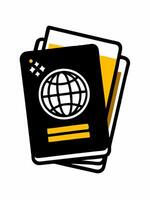a passport and a globe logo icon vector
