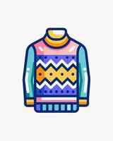 a sweater with colorful patterns on it vector