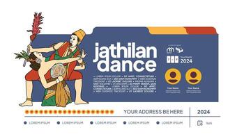 Creative poster idea layout design with Javanese tradition jathilan illustration vector
