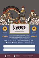 Tourism Event poster design template with jathilan Javanese culture illustration vector