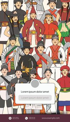 Javanese Poster Layout idea for tourism event with Bregada Illustration