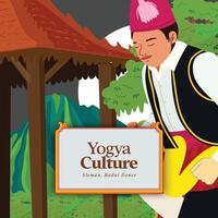 Badui dance Flat design layout idea for tourism event Indonesian culture vector