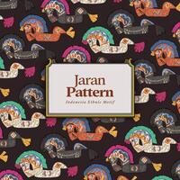 Javanese Jaran kepang pattern design background vector