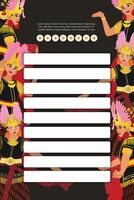 Creative layout idea with Indonesia dancer Javanese Illustration vector