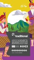 Yogyakarta dance Flat design layout idea for tourism event Indonesian culture vector