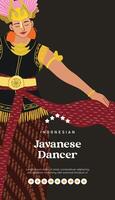 Creative layout idea with Indonesia dancer Javanese Illustration vector