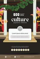 Creative layout idea with Indonesia dancer Javanese Illustration vector