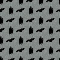 Bats In The Web Seamless Pattern Design vector